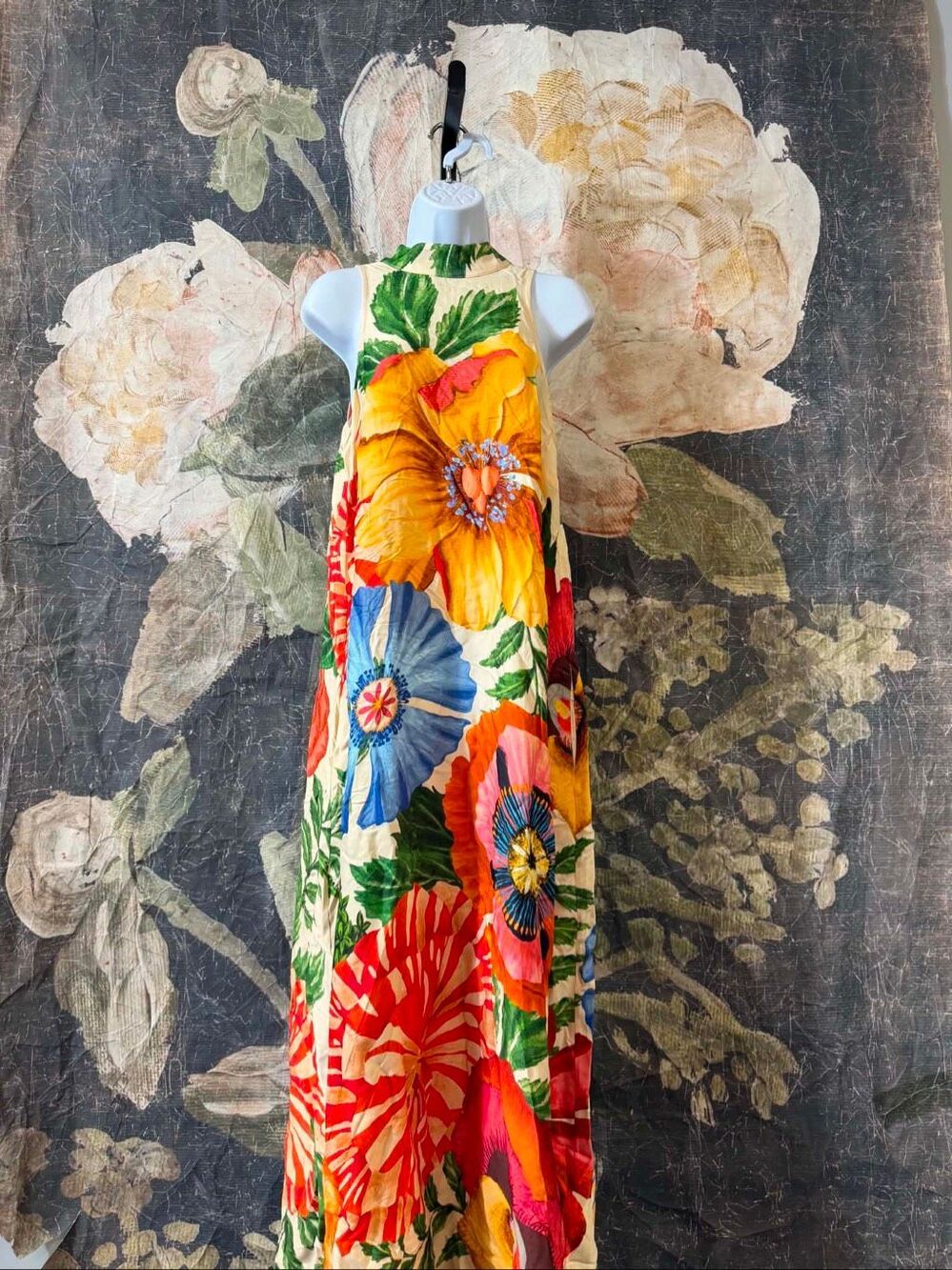 New Anthropologie X FARM RIO Halter Maxi Dress Size S - Picture 4 of 10